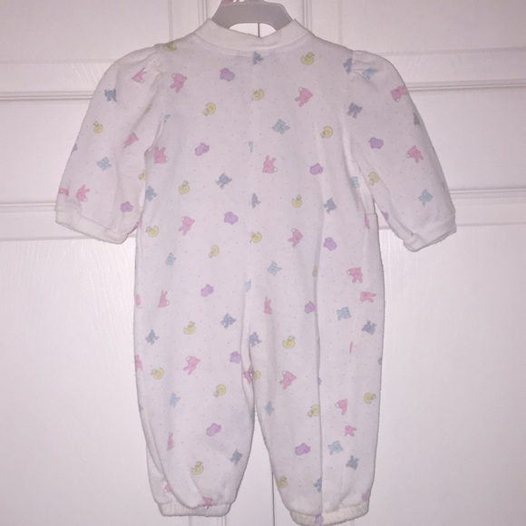 Vintage OshKosh B’Gosh Infant Baby Girls Romper Bunnies Bows Ducks Size 3-6M - Picture 4 of 10